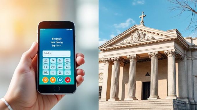 “Digital banking app vs traditional bank building – comparison of neo-banks and traditional banks in 2025.”