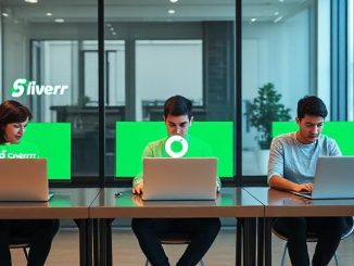 “Beginner freelancers exploring Fiverr, Upwork, and Contra to find the best freelance platform in 2025.”