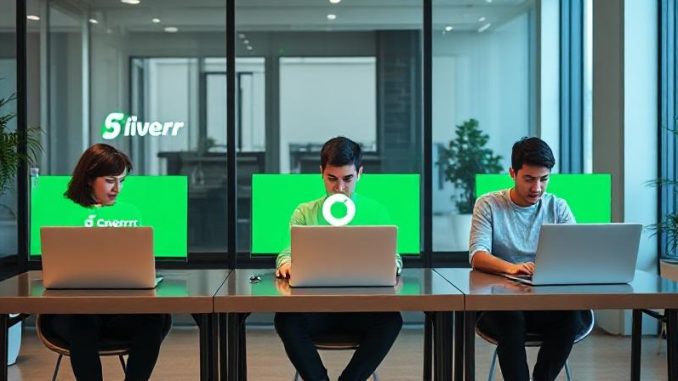 “Beginner freelancers exploring Fiverr, Upwork, and Contra to find the best freelance platform in 2025.”