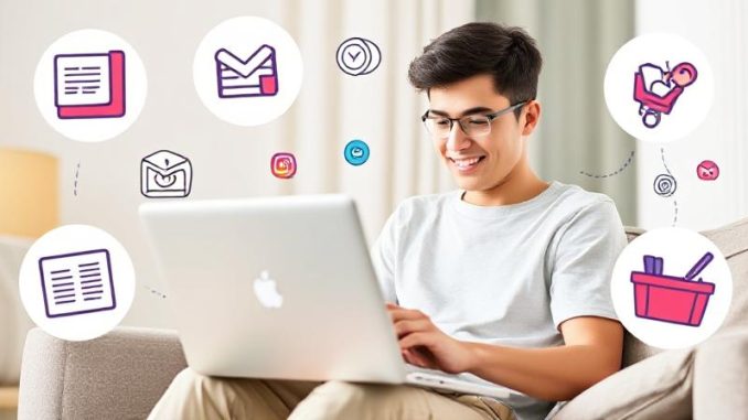 “Remote worker earning money from home through side hustles like writing, tutoring, and design—2025 zero-investment ideas.”